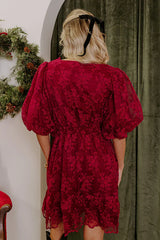 Vino Sippin' Embroidered Mini Dress