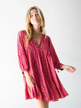 Rose Dress - Rust Purple Floral