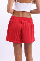 Red Track Shorts Side Stripe