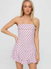 Delamere Mini Dress Pink / Black Polka