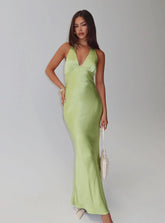 Gloriana Halter Maxi Dress Green