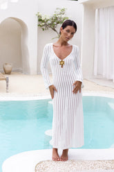 Leilani Knit Maxi Dress White