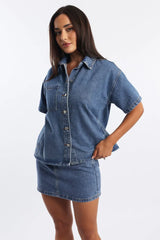 Denim Overshirt Short Sleeve