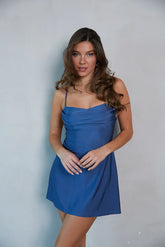 Bentley Cowl Neck Fit and Flare Mini Dress