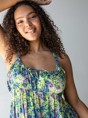 Elizabeth Maxi Dress - Green Floral