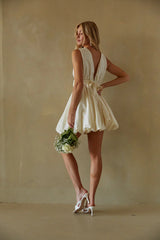 Kaya Bow Bubble Babydoll Mini Dress