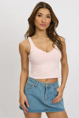 Pink Tank Top V Neck Supersoft