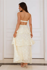 Tranquil Twilight Strapless Maxi Dress Yellow