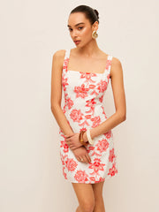 Floral Print Square Neck Dress