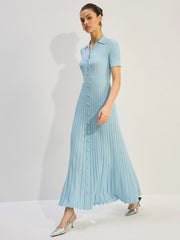 Knit Button-Front Maxi Dress