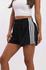 Black Track Shorts Side Stripe