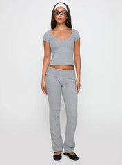 Truth Be Told Straight Leg Pant Grey Marle