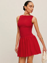 Sleeveless Knit Chiffon Dress