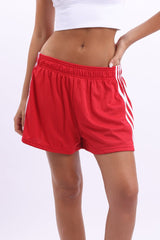 Red Track Shorts Side Stripe
