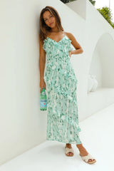 Billowy Blooms Maxi Dress Green
