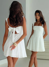 Xanthus Embroidered Mini Dress White