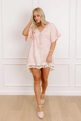 Shoreline Serenade Sequin Embroidered Mini Dress