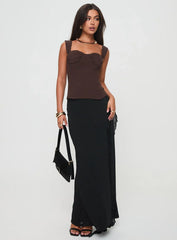 Kyrie Longline Corset Top Brown