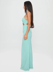 No Control Keyhole Maxi Dress Aqua