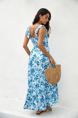 Nightfall Blooms Maxi Dress Blue