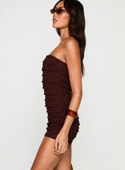 Ayver Strapless Playsuit Chocolate