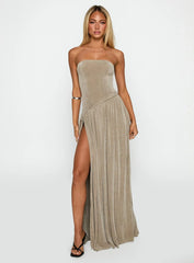 Inka Strapless Maxi Dress Taupe
