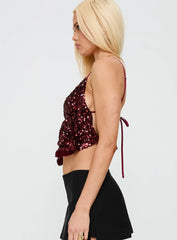 Rosaton Top Dark Red