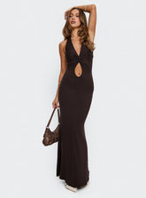 No Hard Feelings Twist Maxi Dress Brown