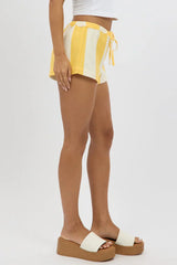 Yellow Stripe Mini Shorts