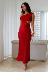 Dreamer’s Path Off The Shoulder Maxi Dress Red