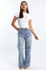 Denim Barrel Jeans Low rise