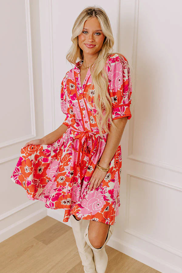 Sunny With A Chance of Blooms Mini Dress