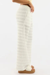 White Wide Leg Pant Lace