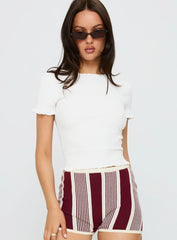 Palm Reader Shirred Top White