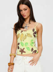 Lunavia Sequin Cami Top Lemon