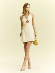 Halter Cut-Out Mini Dress