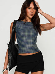 Your Main One Top Navy Check