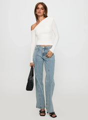 White Mustang Side Split Jean Light Blue