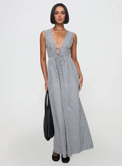 Pokey Maxi Dress Black / White Stripe