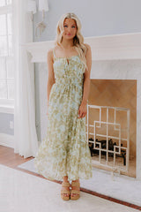 Simply Serene Floral Midi Dress