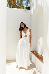 Lantern Trail Maxi Dress White