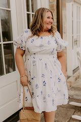 Botanical Moment Embroidered Mini Dress Curves