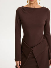 2 in 1 Wrap Long-Sleeve Mini Dress