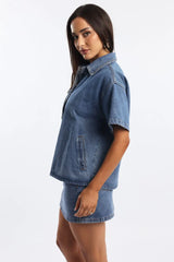 Denim Overshirt Short Sleeve