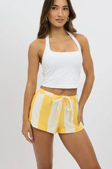 Yellow Stripe Mini Shorts