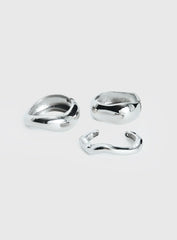 Hot Gossip Cuff Set Silver