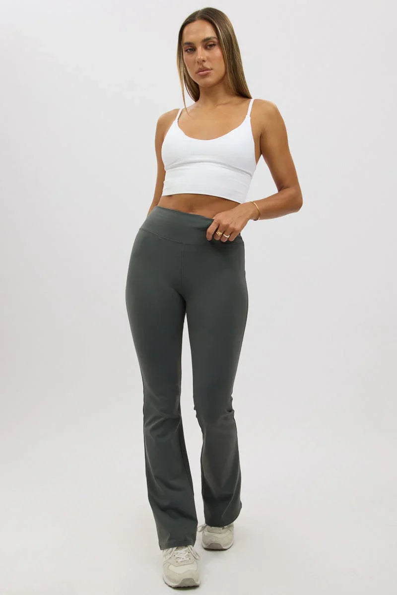 Grey Flare Leg Pants