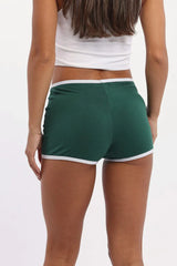 Green Shorts Contrast Binding