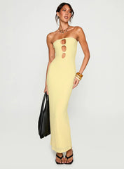 Saijana Strapless Maxi Dress Lemon