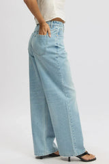 Denim Wide Leg Jeans Mid Rise